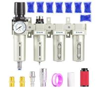 TAILONZ PNEUMATIC 0-240 PSI 1/2 Inch NPT Industrial Grade 4-Stage Air Drying System, Particulate Filter, Dual Desiccant Dryer, 5 Micron & 0.01 Micron Filtration (Auto Drain)