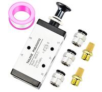 TAILONZ PNEUMATIC 1/2"NPT 5 Way 2 Position Air Hand Lever Operated Valve Pneumatic Solenoid Valve Manual Control Push-Pull 4R410-15