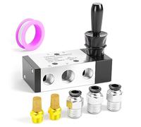 TAILONZ PNEUMATIC 1/2"NPT 5 Way 2 Postion Air Hand Lever Operated Valve Pneumatic Solenoid Valve Manual Control Push-Pull 4H410-15