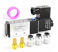 TAILONZ PNEUMATIC 1/4" BSP Solenoid Valve 4V210-08 220V Single Coil Pilot-Operated Electric 2 Position 5 Way Connection Type