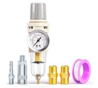 TAILONZ PNEUMATIC 1/4 Inch BSP Air Filter Pressure Regulator Combo Piggyback, Air Tool Compressor Filter with Gauge AW2000-02(British)