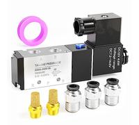 TAILONZ PNEUMATIC 1/4" NPT Solenoid Valve 4V210-08 12V/24V/110V/220V Single Coil Pilot-Operated Electric 2 Position 5 Way Connection Type