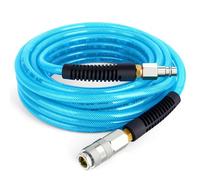 TAILONZ PNEUMATIC 1/4" x 7.5M Polyurethane Air Hose, Maximum Working Pressure 1.5 MPA,Composed of Brass and Blue PU Hose, Easy to Install