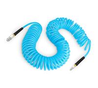 TAILONZ PNEUMATIC 1/4" x 7.5M Reinforced Polyurethane Recoil Air Hose with Bend Restrictor, 1/4" Industrial Quick Coupler and Plug