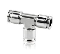 TAILONZ PNEUMATIC 10mm OD Tee 304 Stainless Steel Push to Connect Fittings 3 Ways Tube Connect Push Fit Push Lock PE10 (Pack of 1)