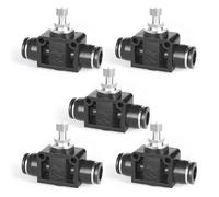 TAILONZ PNEUMATIC 10mm Tube OD Air Flow Control Valve with Push-to-Connect Fitting, in-Line Speed Controller Union Straight SCF-10 (Pack of 5)