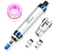 TAILONZ PNEUMATIC 16mm Bore 75mm Stroke Air Cylinder Double Action with Y Connector and 2Pcs 6mm Fitting MAL16x75