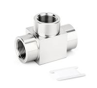 TAILONZ PNEUMATIC 1Pc 304 Stainless Steel Female Tee, 3/4" BSP Thread Thickened Square High Pressure Pipe Fitting for Industrial Plumbing