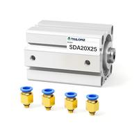 TAILONZ PNEUMATIC 20mm Bore 25mm Stroke Pneumatic Small Thin Cylinder Aluminum Pneumatic Air Cylinder SDA20-25