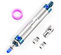 TAILONZ PNEUMATIC 25mm Bore 100mm Stroke Air Cylinder Double Action With Y Connector and 2 Pcs 6mm Fitting MAL25x100