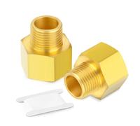 TAILONZ PNEUMATIC 2PCS Brass Pipe Fitting, Reducer Adapter, 1/8-Inch Male Pipe x 1/4-Inch Female Pipe