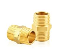 TAILONZ PNEUMATIC 3/8" BSP Male Pipe Hex Nipple, Brass Pipe Fitting（5Pcs）