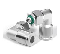 TAILONZ PNEUMATIC 304 Stainless Steel Male Elbow 4MM Tube OD x 10-32 Inch UNF Thread Push to Connect Fittings PL4-U10 (Pack of 2)