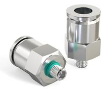 TAILONZ PNEUMATIC 304 Stainless Steel Male Straight 4MM Tube OD x 10-32 Inch UNF Thread Push to Connect Fittings PC4-U10 (Pack of 2)