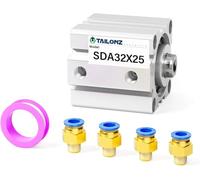 TAILONZ PNEUMATIC 32mm Bore 25mm Stroke Pneumatic Small Thin Cylinder Aluminum Pneumatic Air Cylinder SDA32-25