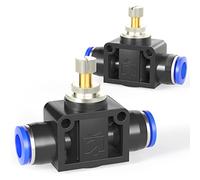 TAILONZ PNEUMATIC Air Flow Control Valve with Push-to-Connect Fitting, in-Line Speed Controller Union Straight - 4MM Tube OD x 4MM Tube OD LSA-4 (Pack of 5)