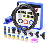 TAILONZ PNEUMATIC Black 12mm OD 8mm ID Polyurethane PU Air Hose Pipe Tube Kit 10 Meter 32.8ft