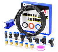 TAILONZ PNEUMATIC Black 4mm OD 2.5mm ID Polyurethane PU Air Hose Pipe Tube Kit 10 Meter 32.8ft