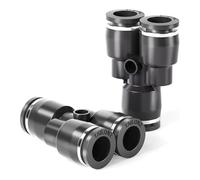 TAILONZ PNEUMATIC Black 4MM OD Y Spliter Plastic Push to Connect Fittings 3 Ways Tube Connect Push Fit Push Lock PY4(Pack of 10)