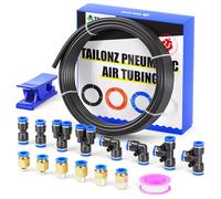 TAILONZ PNEUMATIC Black 6mm OD 4mm ID Polyurethane PU Air Hose Pipe Tube Kit 10 Meter 32.8ft