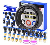 TAILONZ Pneumatic Black 6mm OD 4mm ID Polyurethane PU Air Hose Pipe Tube Kit 32 Meter 100ft