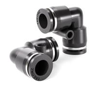 TAILONZ PNEUMATIC Black Elbow 6mm Tube OD Push to Connect Tube Fittings Push Lock PV6 (Pack of 2)