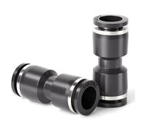 TAILONZ PNEUMATIC Black Straight 10MM Tube OD Push to Connect Tube Fittings Push Lock PU10 (Pack of 20)