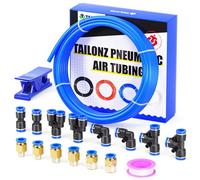 TAILONZ PNEUMATIC Blue 12mm OD 8mm ID Polyurethane PU Air Hose Pipe Tube Kit 10 Meter 32.8ft