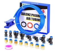 TAILONZ PNEUMATIC Blue 8mm or 5/16 OD 5mm ID Polyurethane PU Air Hose Pipe Tube Kit 16 Meter 50ft
