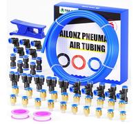 TAILONZ PNEUMATIC Blue 8mm or 5/16 OD 5mm ID Polyurethane PU Air Hose Pipe Tube Kit 32 Meter 100ft