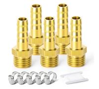 TAILONZ PNEUMATIC Brass Hose Barb Fitting -14mm Barb to 3/8 Inch Male BSP Adapter（Pack of 5）