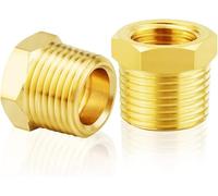 TAILONZ PNEUMATIC Brass Threaded Pipe Fitting 1/2 Inch BSP Male x 1/4 Inch BSP Female Hex Bushing Adapter （2Pcs）