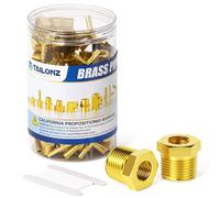 TAILONZ PNEUMATIC Brass Threaded Pipe Fitting 1/2 Inch NPT Male x 1/4 Inch NPT Female Hex Bushing Adapter (Pack of 15)