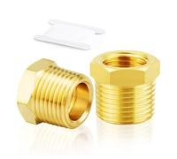 TAILONZ PNEUMATIC Brass Threaded Pipe Fitting 3/4 Inch BSP Male x 1/2 Inch BSP Female Hex Bushing Adapter （2Pcs）