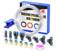TAILONZ PNEUMATIC Clean 10mm OD 6.5mm ID Polyurethane PU Air Hose Pipe Tube Kit 10 Meter 32.8ft