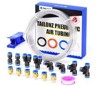 TAILONZ PNEUMATIC Clear 6mm OD 4mm ID Polyurethane PU Air Hose Pipe Tube Kit 10 Meter 32.8ft
