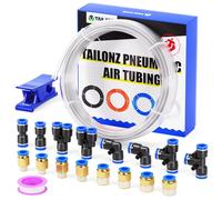 TAILONZ PNEUMATIC Clear 8mm OD 5mm ID Polyurethane PU Air Hose Pipe Tube Kit 10 Meter 32.8ft
