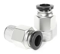 TAILONZ PNEUMATIC Copper Male Straight 8mm Tube OD x 1/4 BSP Push to Connect Fittings PC8-02 (Pack of 10)