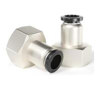 TAILONZ PNEUMATIC Female Straight 10mm Tube OD x 1/4 Inch BSP Thread Push to Connect Fittings PCF10-02(Pack of 2)