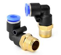 TAILONZ PNEUMATIC Male Elbow 4mm Tube OD x 1/4 BSP Push to Connect Fittings PL4-02 (Pack of 2)