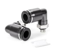 TAILONZ PNEUMATIC Male Elbow 4mm Tube OD x M5 Thread 90 Push to Connect Fittings PL4-M5 (Pack of 10)