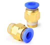TAILONZ PNEUMATIC Male Straight 4mm Tube OD x 1/8 BSP Push to Connect Fittings PC4-01 (Pack of 2)