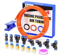 TAILONZ PNEUMATIC Orange 10mm OD 6.5mm ID Polyurethane PU Air Hose Pipe Tube Kit 10 Meter 32.8ft