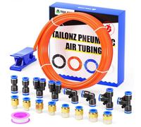 TAILONZ PNEUMATIC Orange 8mm OD 5mm ID Polyurethane PU Air Hose Pipe Tube Kit 10 Meter 32.8ft