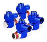 TAILONZ PNEUMATIC Red 1/4 Inch Air Tool Swivel Fitting 360 Degree Swivel Air Hose Connector Industrial Swivel Portable Air Tool Adapter（Pack of 4）