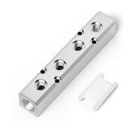 TAILONZ PNEUMATIC Silver 4 Way Pneumatic Shunt Aluminum Block Pneumatic Manifold Air Distribution Block Air Path Exhaust air Source Distributor,Compressed Air Manifold Pneumatic Block,Gas Divider
