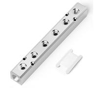 TAILONZ PNEUMATIC Silver 6 Way Pneumatic Shunt Aluminum Block Pneumatic Manifold Air Distribution Block Air Path Exhaust air Source Distributor,Compressed Air Manifold Pneumatic Block,Gas Divider