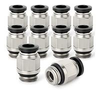 TAILONZ PNEUMATIC Straight 8mm Tube OD x 1/8 Inch G Thread Push to Connect Fitting with Sealing Ring PCG8-01 (Pack of 10)