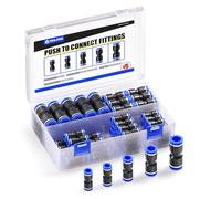 TAILONZ PNEUMATIC Straight Push Connectors Plastic Quick Release Connectors Air Line Fittings for 6 8 10 12 14 Tube (50 pcs)