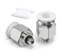 TAILONZ PNEUMATIC White Male Straight 6mm Tube OD x M5 Thread Push to Connect Fittings PC6-M5(Pack of 10)